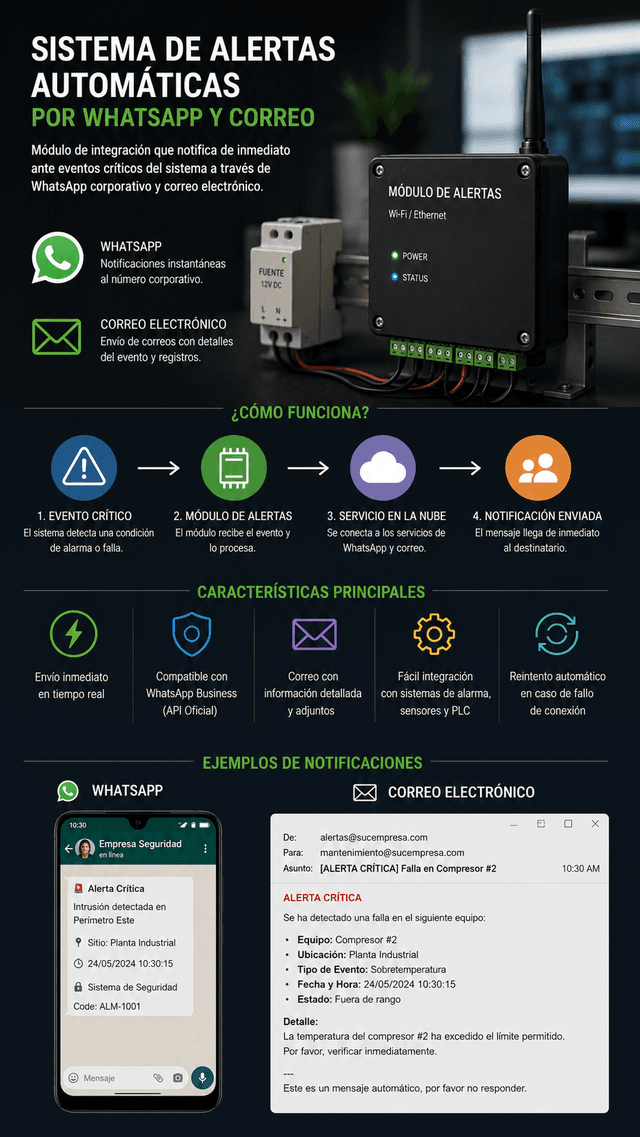 Sistema de Alertas Automáticas por WhatsApp y Correo